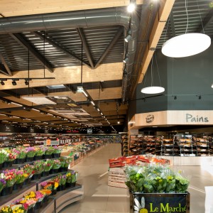 Eclairage d'un supermarché 100% LED