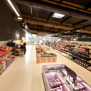 Eclairage d'un supermarché 100% LED