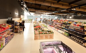 Eclairage d'un supermarché 100% LED